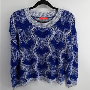 Lulumari heart knit wide neck boxy fit sweater sz M/L